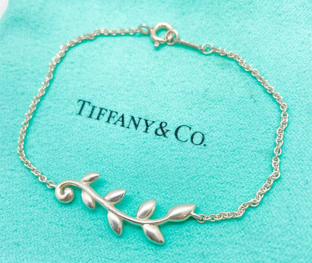 Tiffany & Co. Paloma Picasso Olive Leaf Branch Vine Bracelet Silver 6.25"